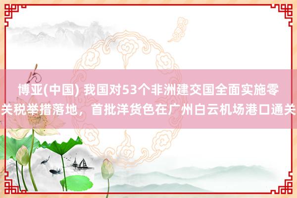 博亚(中国) 我国对53个非洲建交国全面实施零关税举措落地,首批洋货色在广州白云机场港口通关