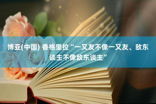 博亚(中国) 香格里拉“一又友不像一又友、敌东谈主不像敌东谈主”